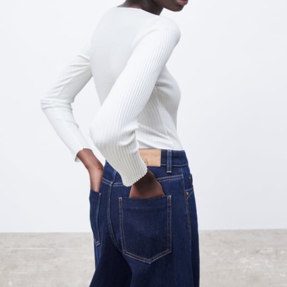 NWT Zara ribbed square bodysuit size small - Picture 2 of 2